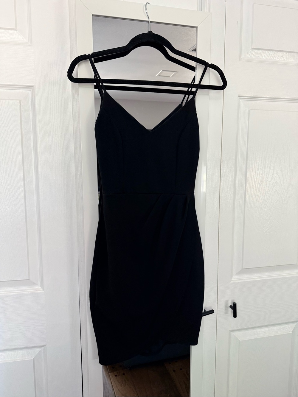 Lulu's Little Black Double-Strap Mini Dress